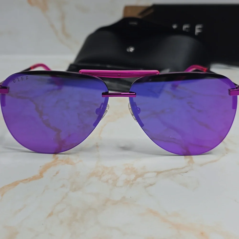 Diff Tahoe Aviator Mirror Pink Purple